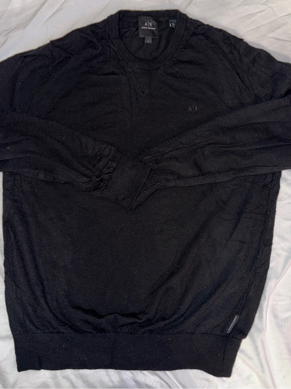 Armani Exchange Men's Black Crewneck Pullover Sweater